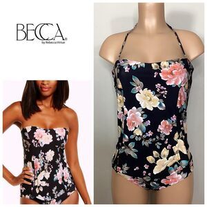New. BECCA floral tankini set. L-top/XL-bottom. Retails $149